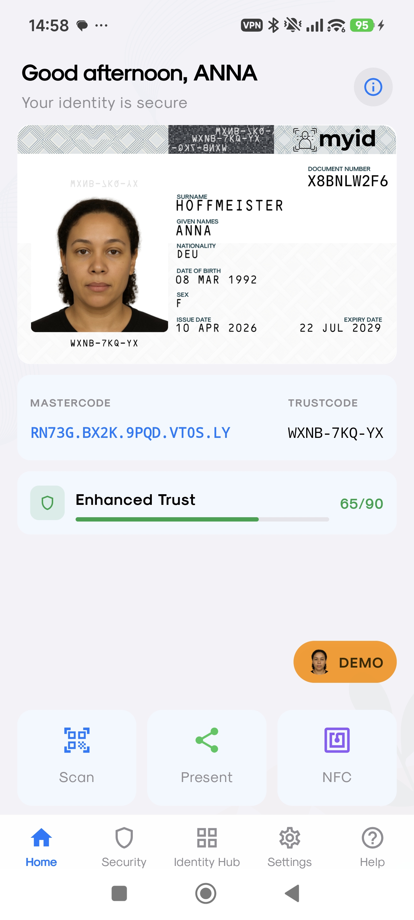 Privacy features: MasterCode, TrustCode, and Enhanced Trust score